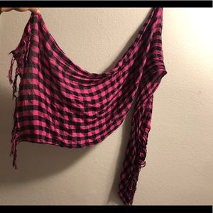 Pink & Black Checkered Scarf